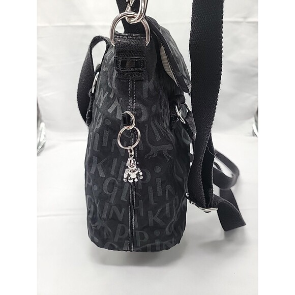 Kipling Nylon Messenger Bag Black 16x10x4 - Picture 4 of 12